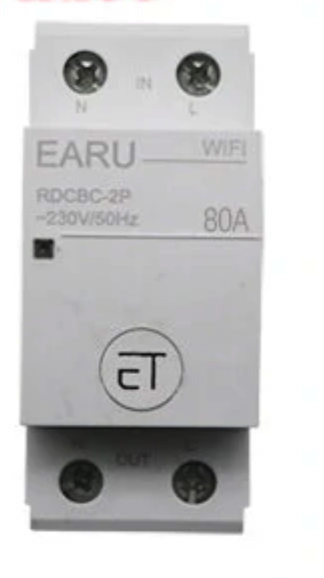 EARU Smart Light Switch WIFI 63/80A Single Phase Circuit Breaker Timer Relay Switch Voice Remote Control Works With Tuya eWeLink APP Alexa Google Home - White eWelink 63A